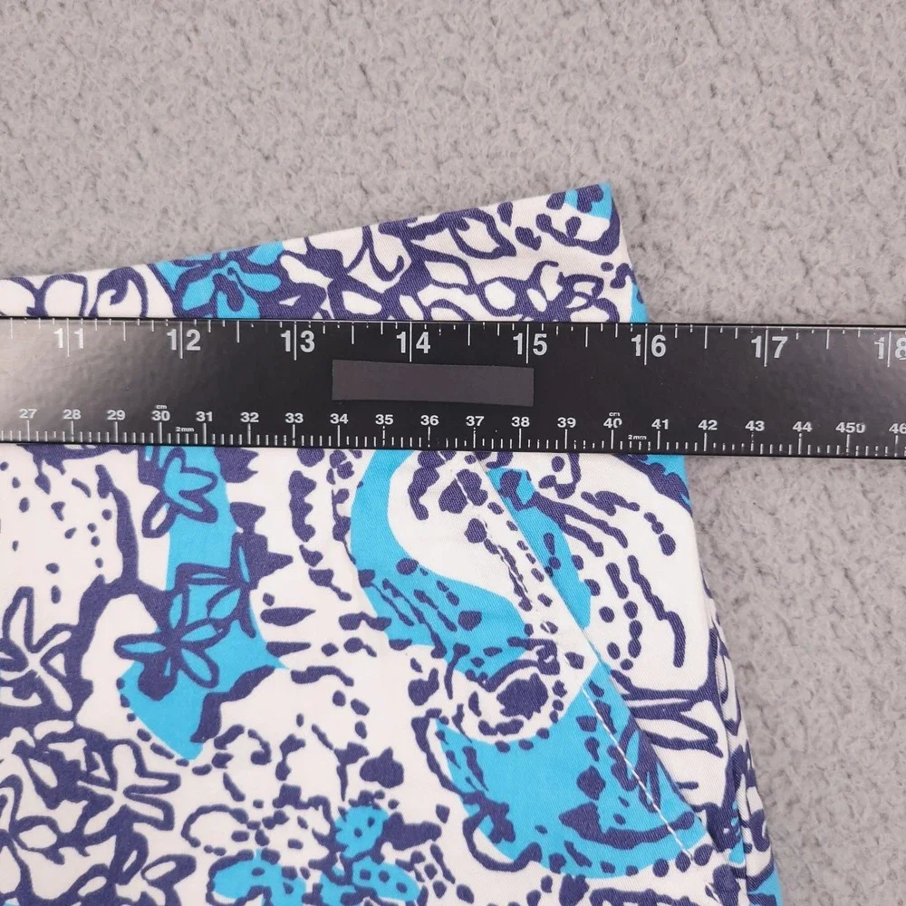 LILLY PULITZER Skort Size 6 Colette Scallop Hem Cotton Blue Hippy Print